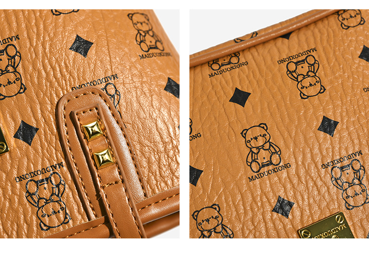 Handtasche 2023 Neue Single Schulter Umhängetasche Damenmode Kleine Quadratische Tasche Net Red Print Kleiner Bär_voghion.com