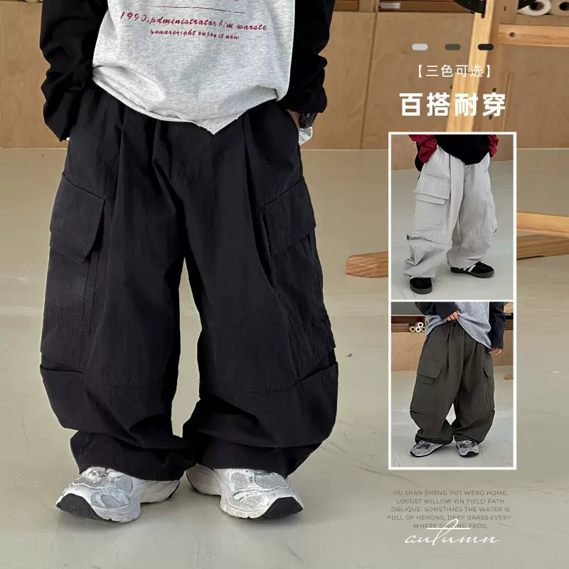 儿童休闲工装裤2025秋季新款男童韩版时尚运动裤中大童百搭秋装潮