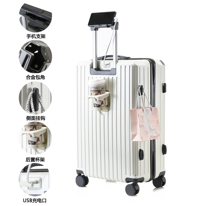 Marco de aluminio ins estudiantes masculinos y femeninos contraseña caja de tracción nueva maleta de rueda silenciosa universal maleta de viaje