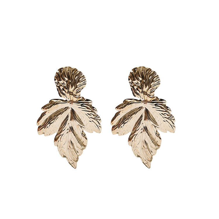 Simple Fashion Exaggerated Metal Leaf Alloy Earrings display picture 6