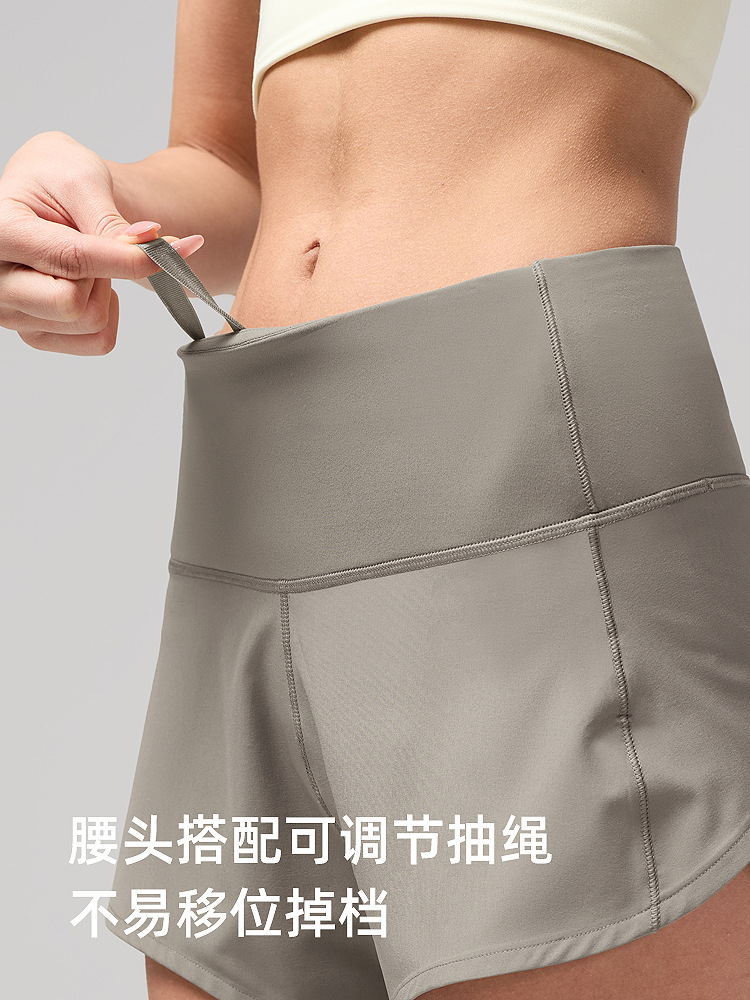 Shorts deportivos refrescantes para mujer, pantalones de yoga Lulu antiexposición, shorts de fitness transpirables de secado rápido con bolsillos, shorts para correr de 2.5 pulgadas