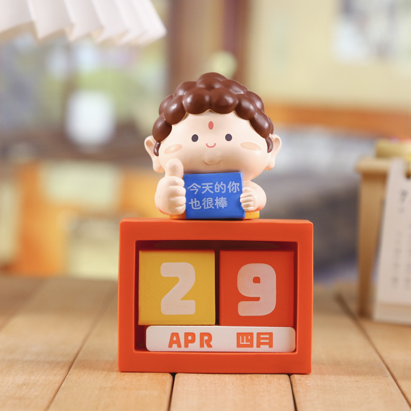 小佛祖日历摆件 创意设计桌面挂历日历装饰卡通萌趣佛祖摆件批发|undefined