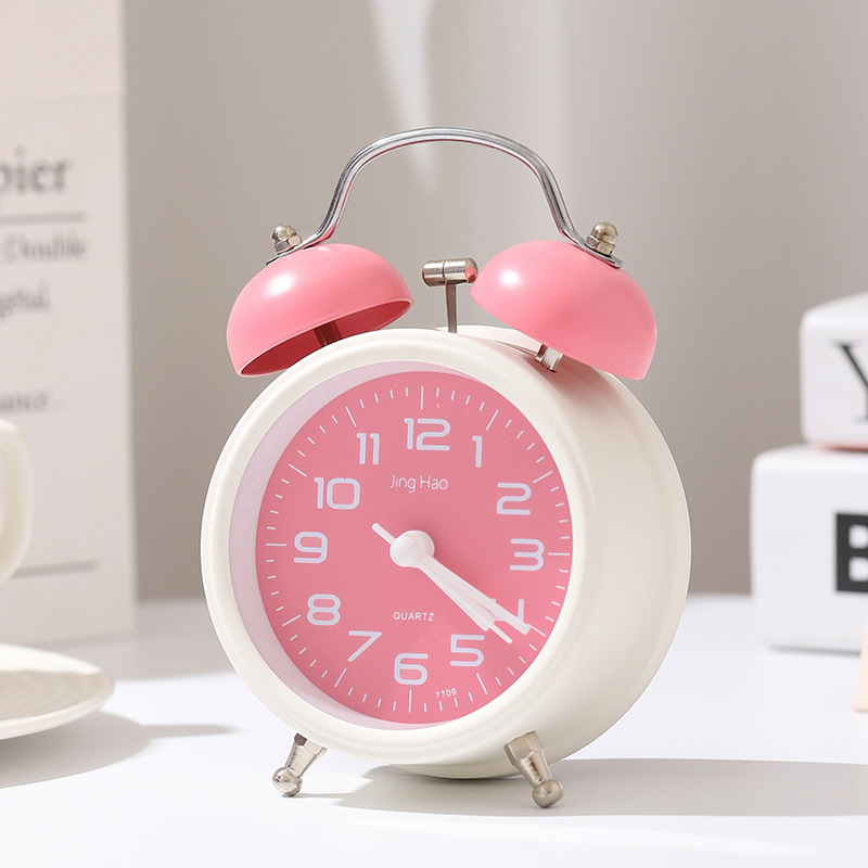 Reloj Despertador Retro – Campana Grande con Luz Nocturna y Diseño Silencioso