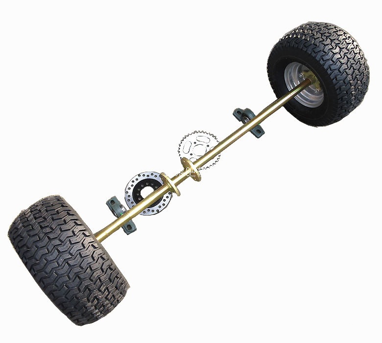 Four-wheel go-kart accessories, modified drift car 1m rear axle assembly, equipped with 13X 6.5-6inch tires