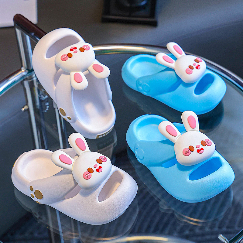 Zapatillas para niños antideslizantes pies antiapestosos conejo zapatillas para niños hogar interior niñas bebés niños lindos sandalias verano