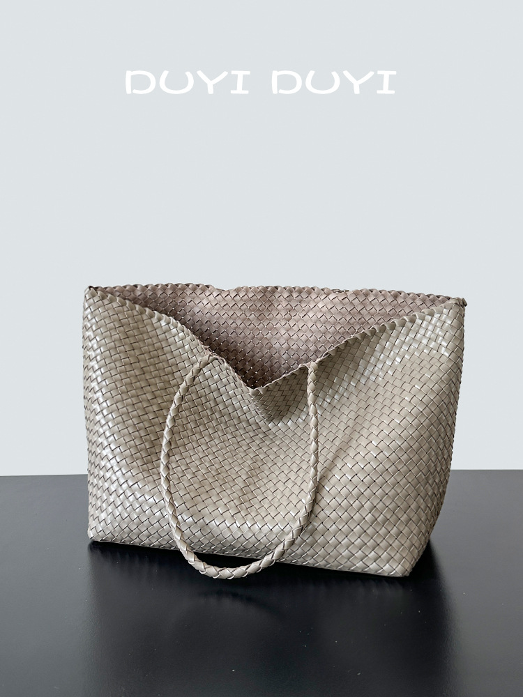 Geweven dames schoudertas luxe tote tas modieuze handtas_voghion.com