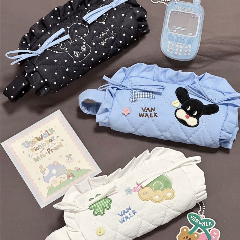 新しい ins 高価値大容量刺繍漫画シリーズレース枕鉛筆バッグ文具バッグ学生鉛筆バッグ|undefined