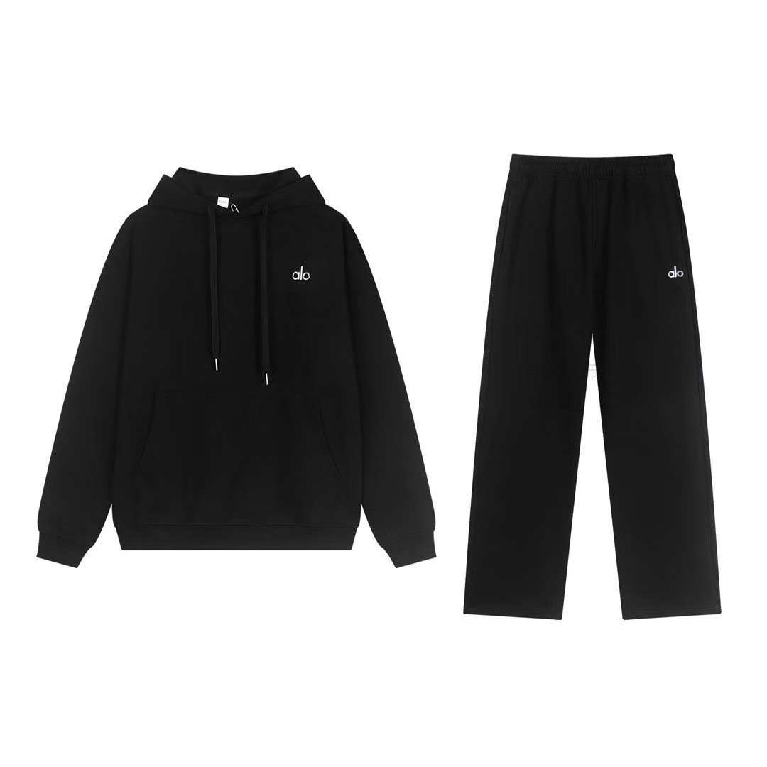 Ss A1O Autumn and Winter American-Style Sports Hooded Sweatshirt with Logo on the Hood, Loose Fit, Unisex Sweatshirt Set