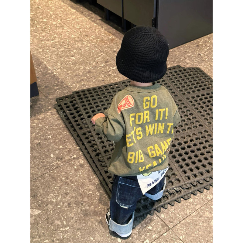 Children's autumn long-sleeve for boys with a round collar girl's