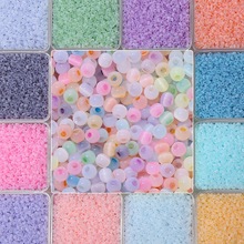 4mm仿玉猫眼米珠玻璃珠子散珠手工DIY串珠小清新饰品配件厂家批发