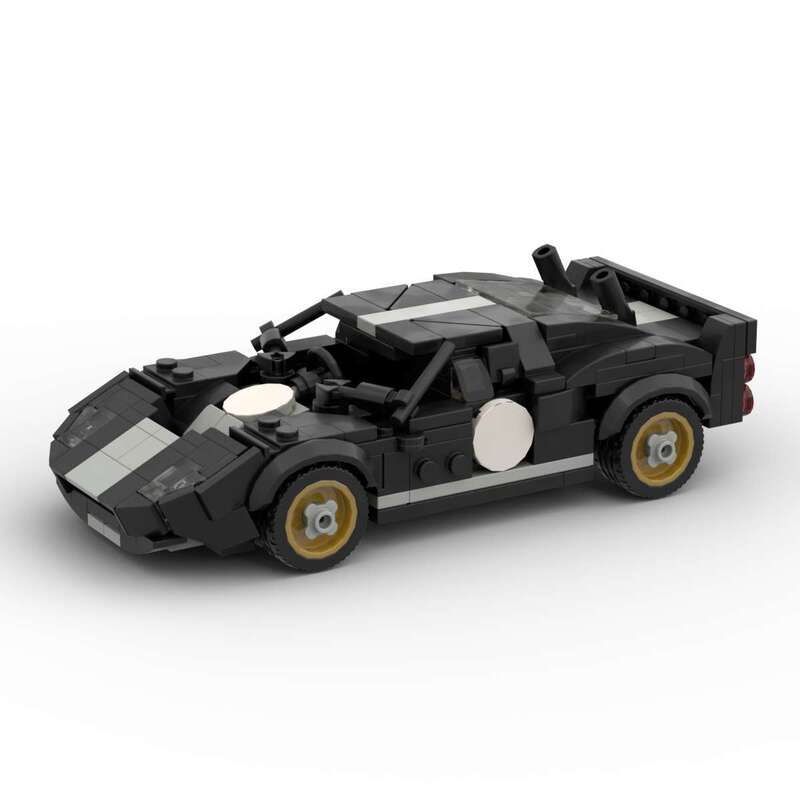Blocks compatible with Lego MOCdiy Ford GT40 small particle creative car model ornaments assembly toys cross-border