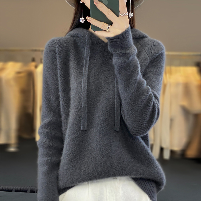 Woolen spring short hoodie