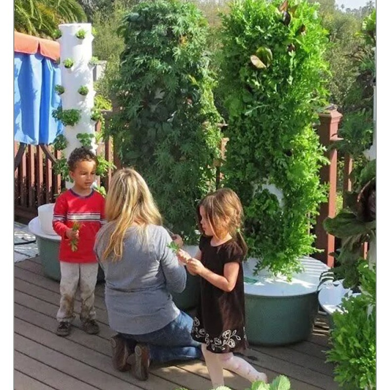 Torre hidropónica doméstica, plantadora de vegetales inteligente, cultivo sin suelo, columna de plantación de vegetales, tubería de cultivo en aerosol, granja interior