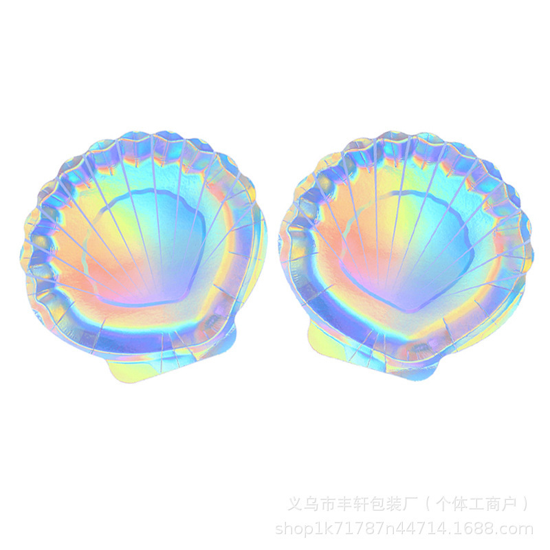Factory Direct Sales Disposable Special-Shaped Paper Plates, High-Looking Shell-Shaped Paper Plates, Pastry Paper Plates, Party Supplies