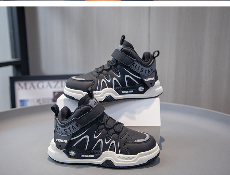 Children's Winter Running Shoes With Velcro Straps And Padding_voghion.com