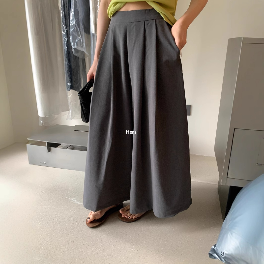 Liquidación, sin devoluciones ni cambios, estilo influencer de Xiaohongshu, pantalones casuales cortos de pierna ancha y cintura alta para mujeres pequeñas 2069 image 3