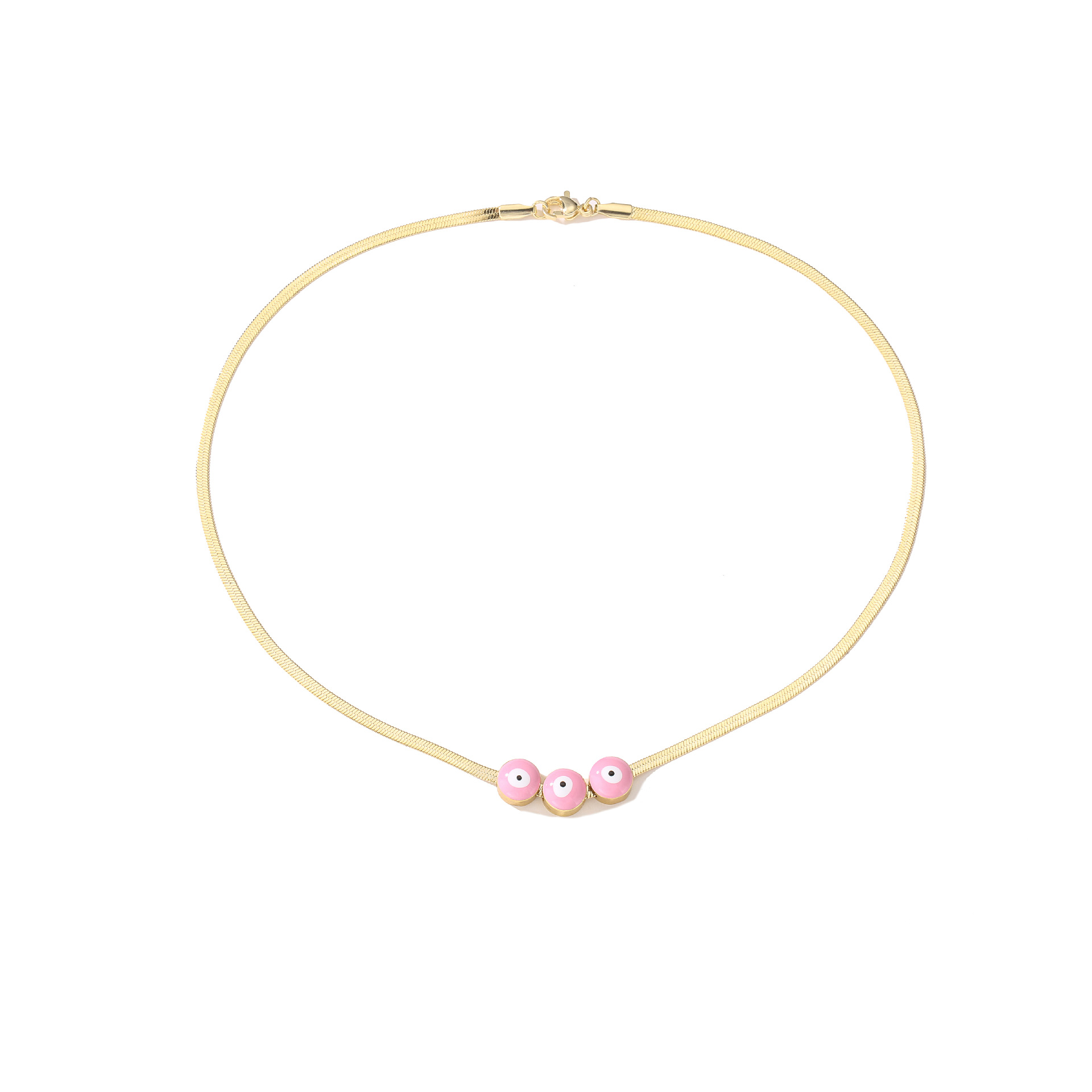 Electroplating Gold Plating Process 18K Real Gold Plated Plating Material Wholesale Novelty Geometric Eye Stainless Steel Necklace