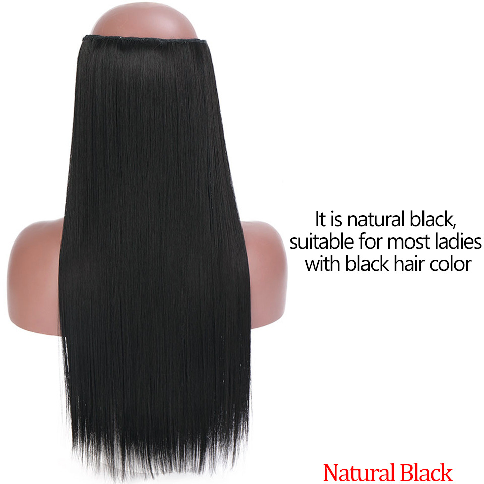 Wig for Women with Fluffy Top of Head, V-Shaped Straight Hair Extensions, Long Straight Hair, One-Piece High Temperature Resistant Wig
