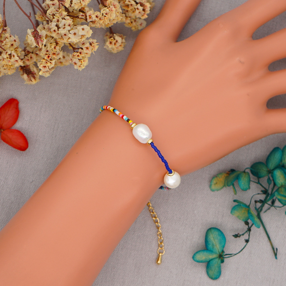 bohemia style handmade adjustable pearl bracelet wholesalepicture4