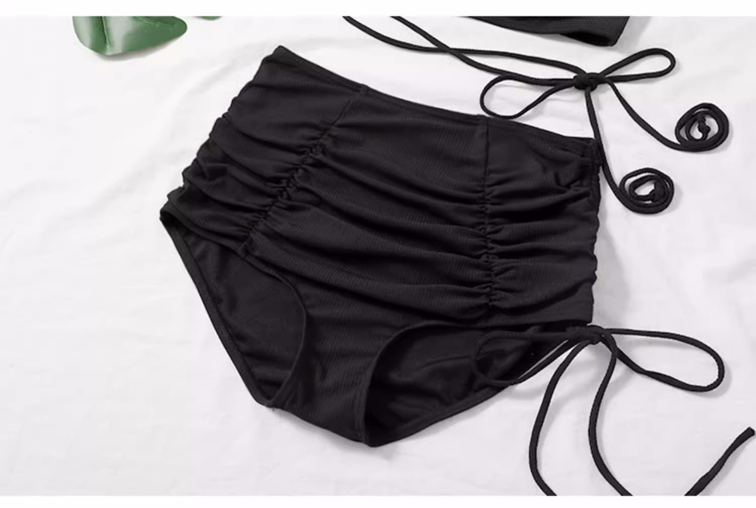 GraceChic HURUN Korean INS Sexy Strapless Tie Pure Desire Bikini Swimsuit Summer Small Chest High Waist Tummy Covering Swimwear_voghion.com