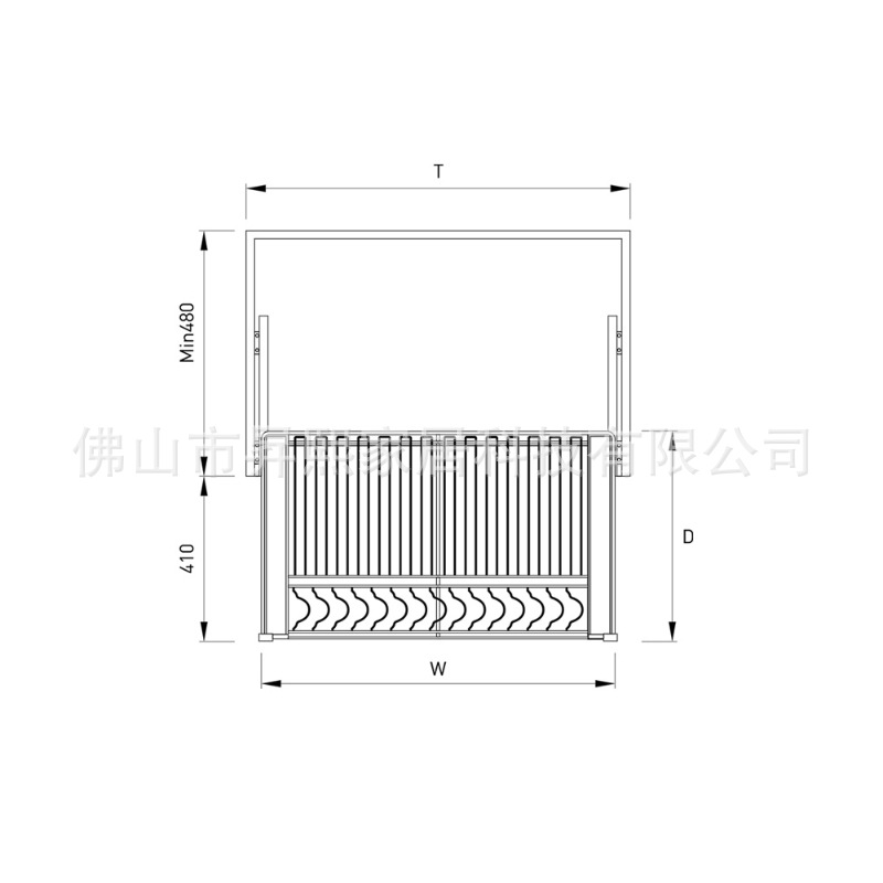 Comercio exterior 304 gabinete de acero inoxidable canasta de platos de cocina canasta de doble cajón almacenamiento personalizado mayorista