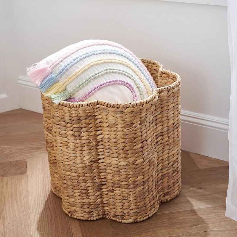 Cestas de almacenamiento de paja nórdica personalizadas con cubierta de calabaza cestas de almacenamiento de hierba tejidas a mano cestas de almacenamiento de decoración doméstica