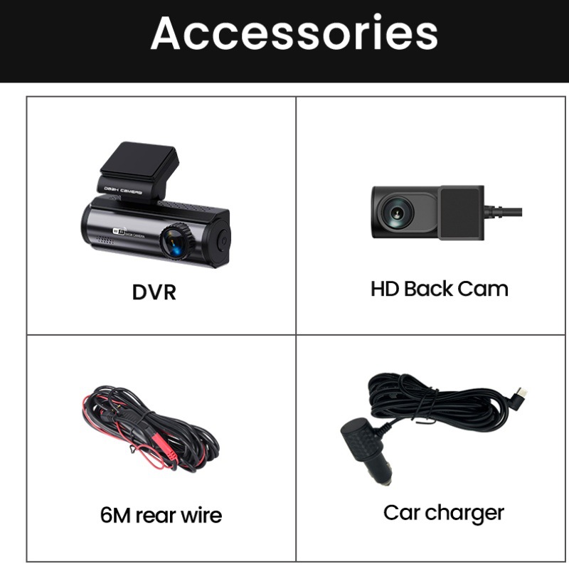 New 3.2inch Hd 4K+1080P Driving Recorder Front and Rear Dual Recording Night Vision Hd Car Recorder Wif
