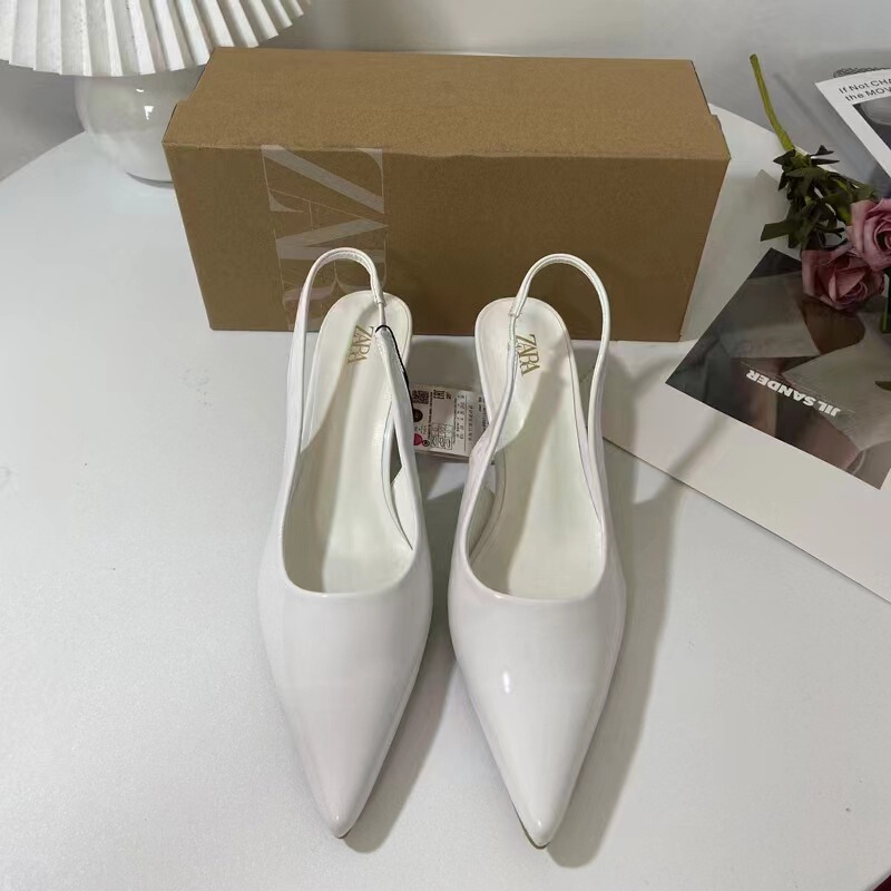 ZA Summer New Women's Shoes 2024 Brown French Style Elegant Lew Heel Muller Shoes Shallow Midiel Heel Pointed Toe Sandals ZA Summer New Women's Shoes 2024 Brown French Style Elegant Lew Heel Muller Shoes Shallow Midiel Heel Pointed Toe Sandals