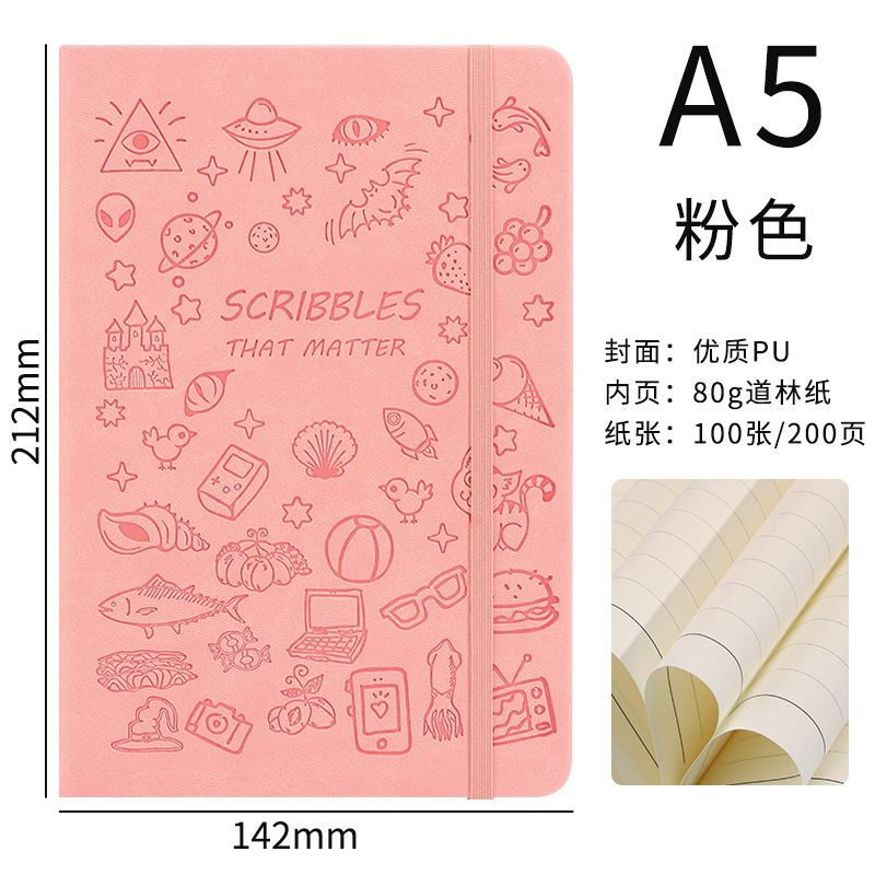 Amazon Tuya A6 かわいいハンドブック日記学生ノートブック卸売漫画ストラップメモ帳|undefined