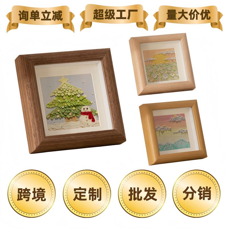 Handmade Square 4inch Oil Pastel Painting Frame Display Stand with 2cm Hollow Wooden Butterfly Specimen Embroidery Storage Frame Handmade Square 4inch Oil Pastel Painting Frame Display Stand with 2cm Hollow Wooden Butterfly Specimen Embroidery Storage Frame