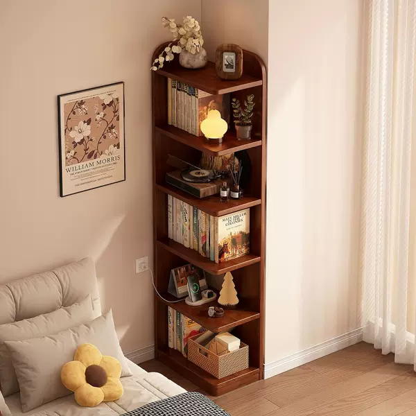 Floor-standing bookshelf, storage cabinet, integrated wall-mounted cabinet, corner storage cabinet for bedroom, narrow cabinet, multi-layer