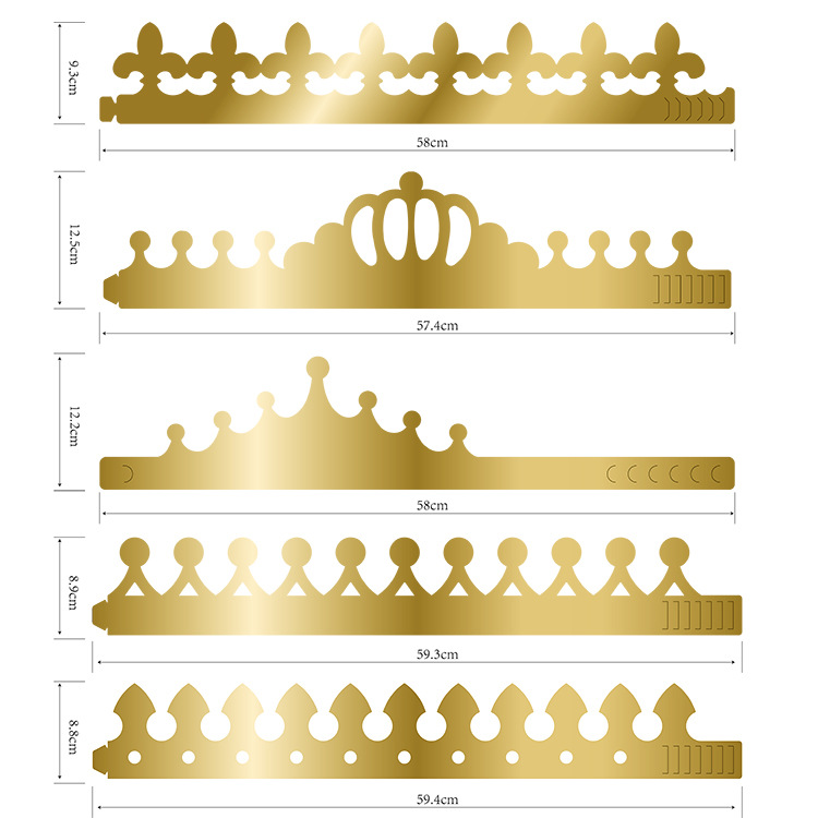 Comercio exterior transfronterizo 20 tarjeta de oro cumpleaños papel corona adultos niños cumpleaños sombrero fiesta decoraciones al por mayor