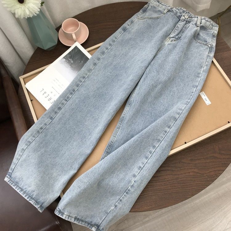 Straight jeans women's high waist studen...