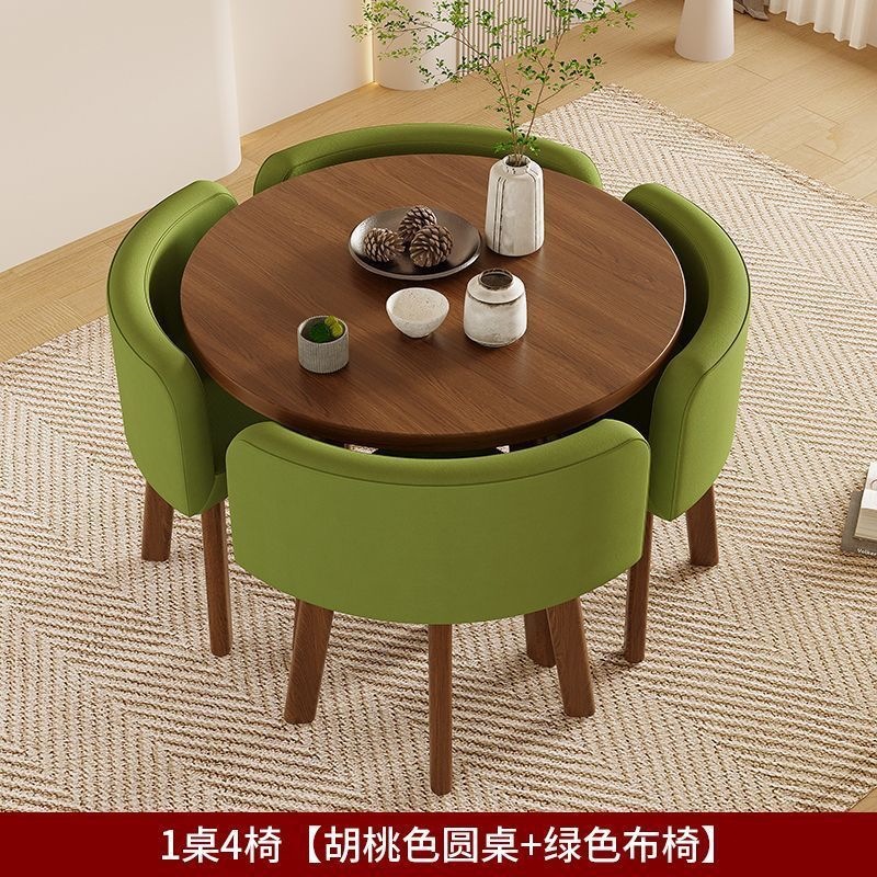 Mesa de comedor doméstica simple y moderna, mesa de comedor, mesa de comedor, mesa de comedor, mesa redonda de sala de estar, silla de comedor de almacenamiento completo image 17