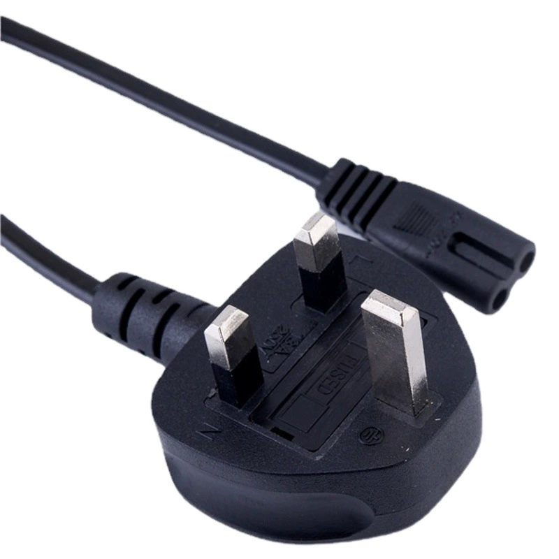 Сертифицированный BS двухжильный штекер британского стандарта 1,5 м, 8-хвостовой шнур питания площадью 0,5-0,75 дюйма
