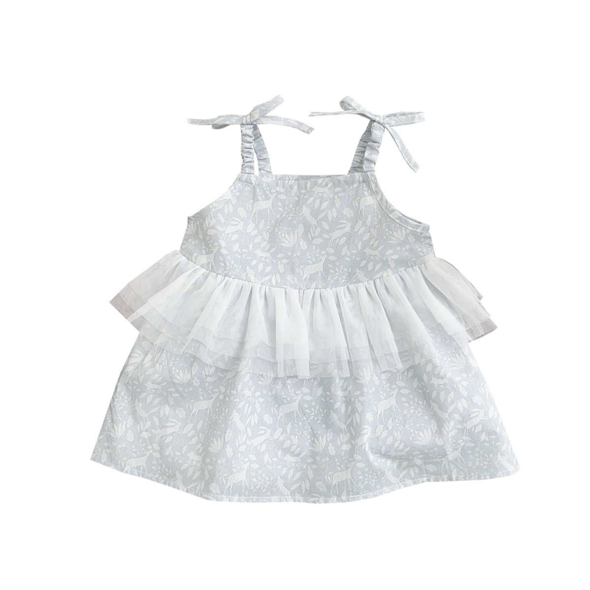 Vestido de verano para niñas 2025 verano nuevo estilo coreano falda de honda de encaje de bebé vestido de princesa de banquete de cien años