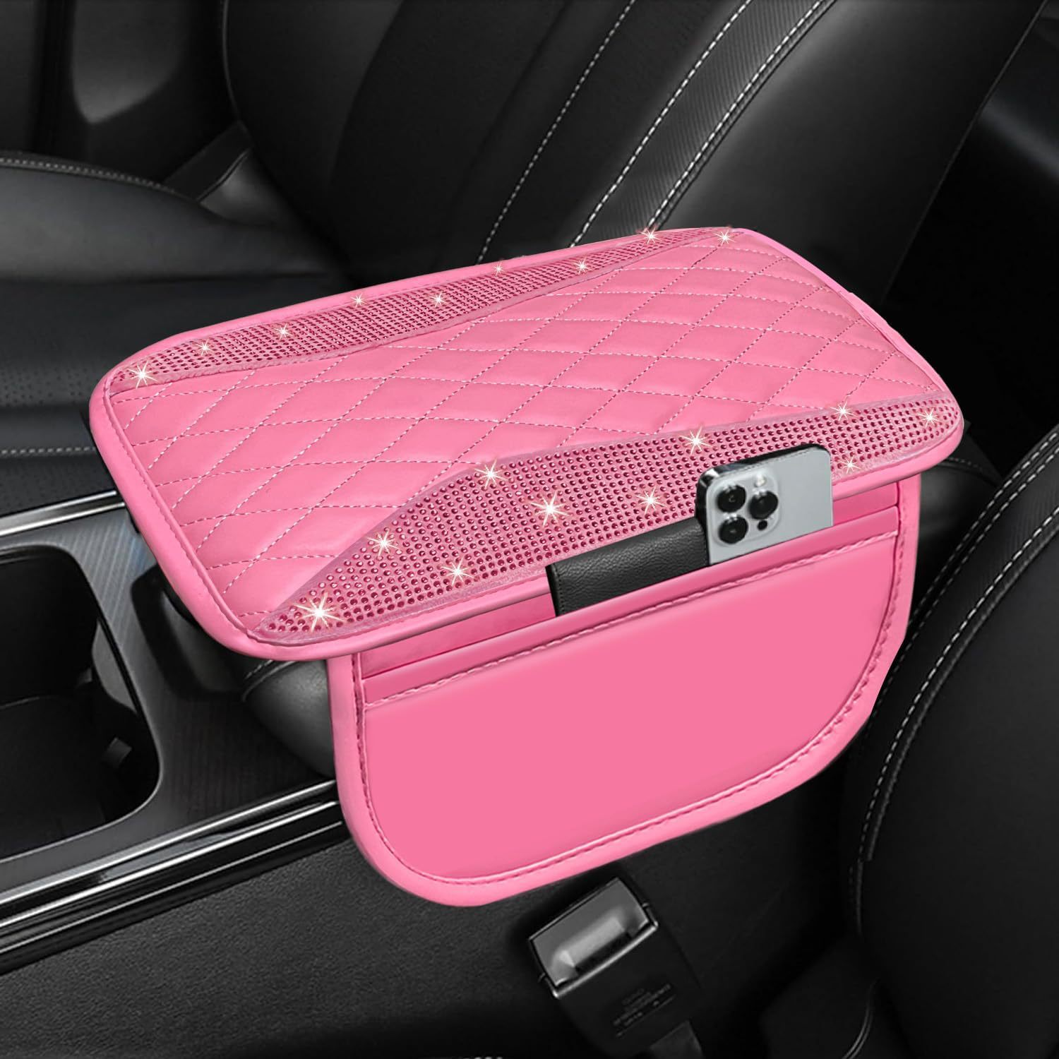 Rhinestone Heightening Cover | Fushou Armrest box pad - pink