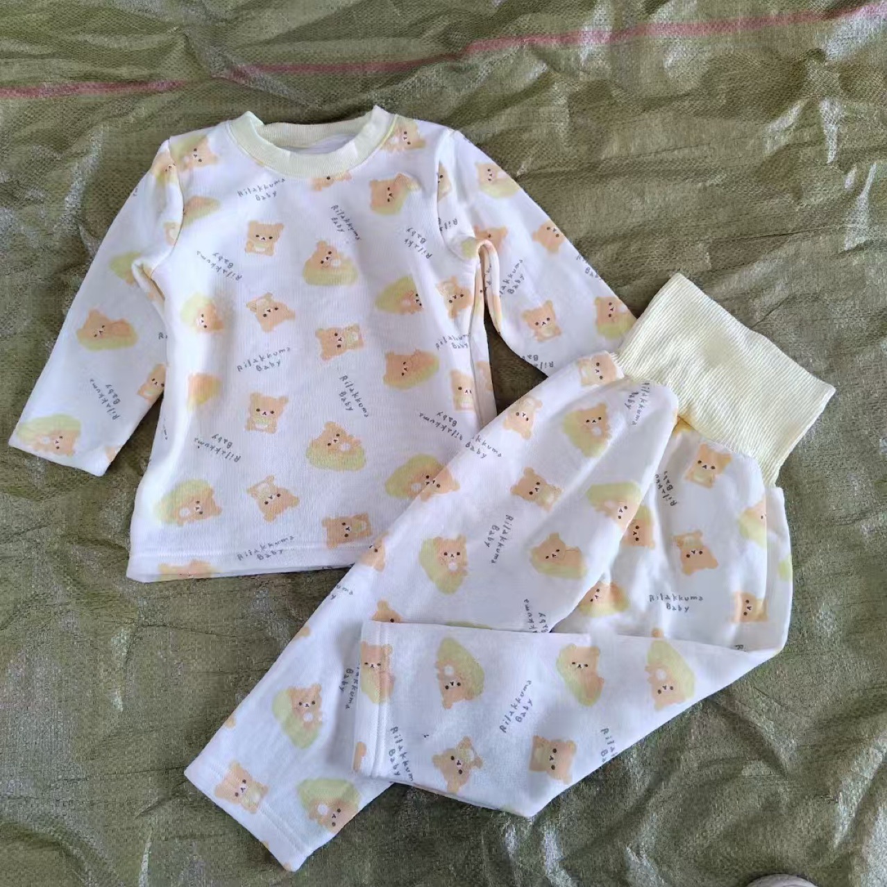 Set de exportación diaria para hombres y niñas, ropa doméstica para niños pequeños y grandes, 2 conjuntos de dibujos animados de invierno y otoño