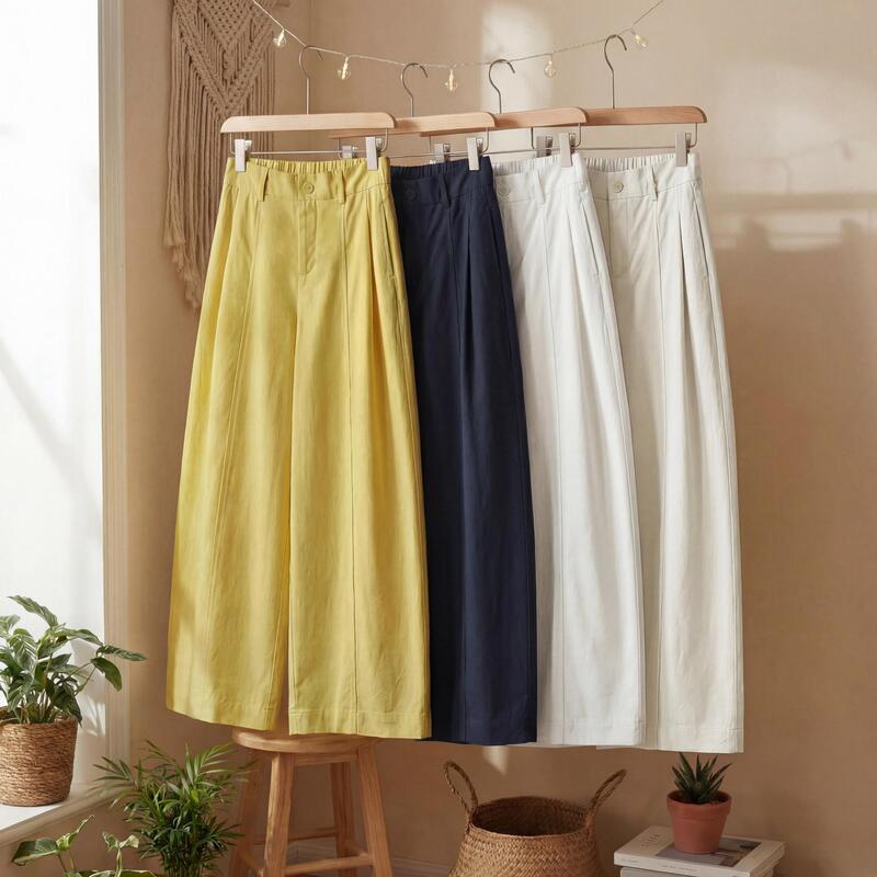 【Washed Titanium Twill】Summer New High-Waisted Loose Casual Wide-Leg Women's Pants with Excellent Drape Effect and Slimming Balloon Design 【Washed Titanium Twill】Summer New High-Waisted Loose Casual Wide-Leg Women's Pants with Excellent Drape Effect and Slimming Balloon Design