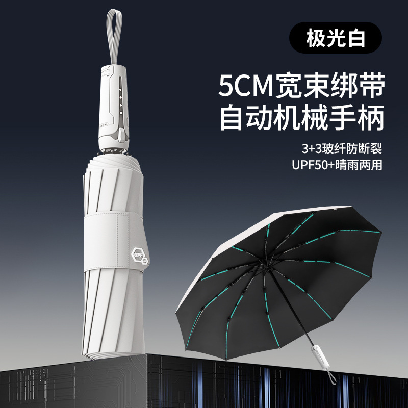 自动雨伞24骨大伞晴雨两用女遮阳伞学生加厚加大折叠伞防晒太阳伞|undefined