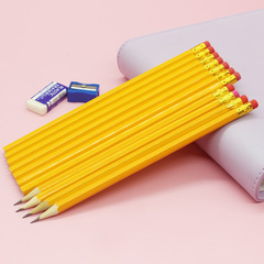 鉛筆の卸売りの黄色の竿はゴムの頭のhbの鉛筆のスケッチの絵画の鉛筆を持って筆を勉強します。