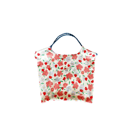 35243 Korean style summer large capacity hand shoulder bag drawstring shopping bag fresh floral tote bag armpit bag