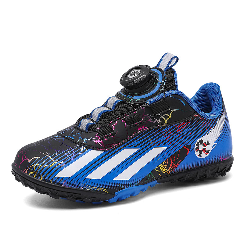 Binbinniao zapatos de fútbol con hebilla giratoria transfronteriza antideslizantes para niños deportes cómodos competencia de entrenamiento de hierba de uñas rotas bajas