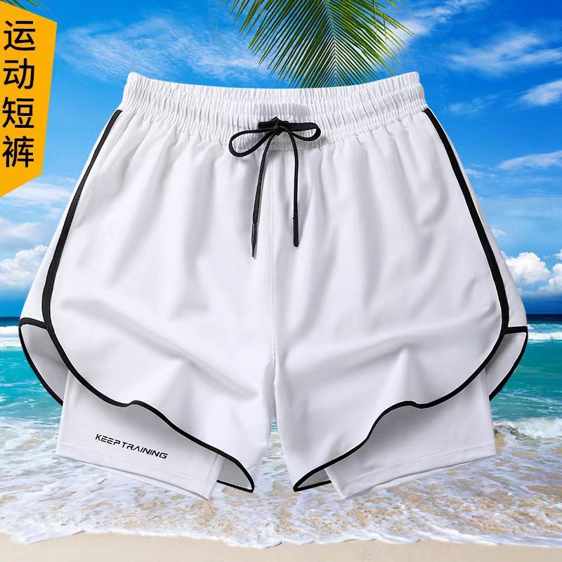 Pantalones cortos de deportes de verano para hombres, maratón de verano, entrenamiento de acondicionamiento físico transpirable, pijamas de cinco puntos