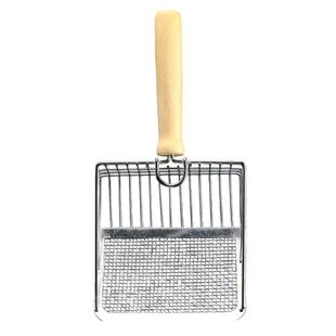 Metal Cat Litter Scoop with Small Holes, Large Cat Poop Scooper, Magic Tool for Scooping Cat Waste, Non-Stainless Steel Two-In-One