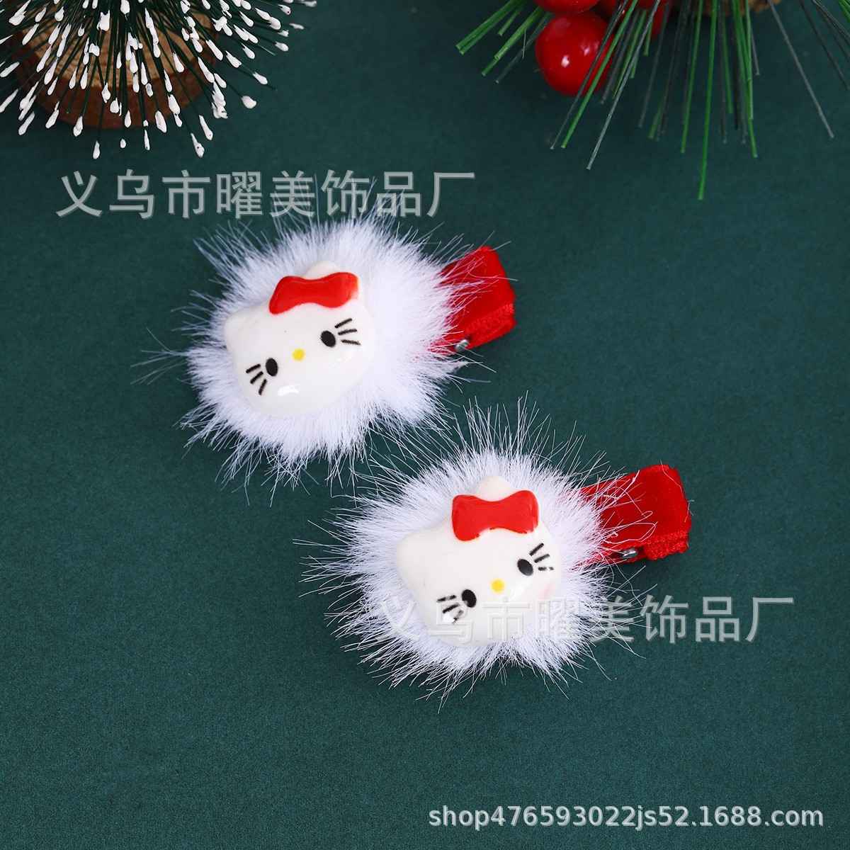 Año Nuevo Caballo arco rojo pinzas de cabello para niños Año Nuevo Fiesta de Año Nuevo pinzas de cabello para mujeres bebés lindos pinzas de cabello rotas BB