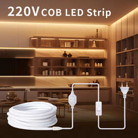 防水款220Vcob灯带led超亮庭院客厅吊顶室内外户外软灯条temu爆款