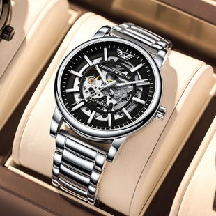 Swiss Brand Popular Black Warrior Fully Automatic Mechanical Watch Waterproof Luminous Watch Men's Live Broadcast Foreign Trade Dropshipping