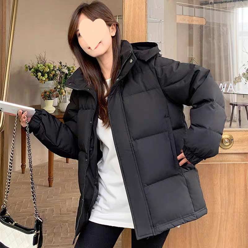 Fashionable short trend down jacket with hood