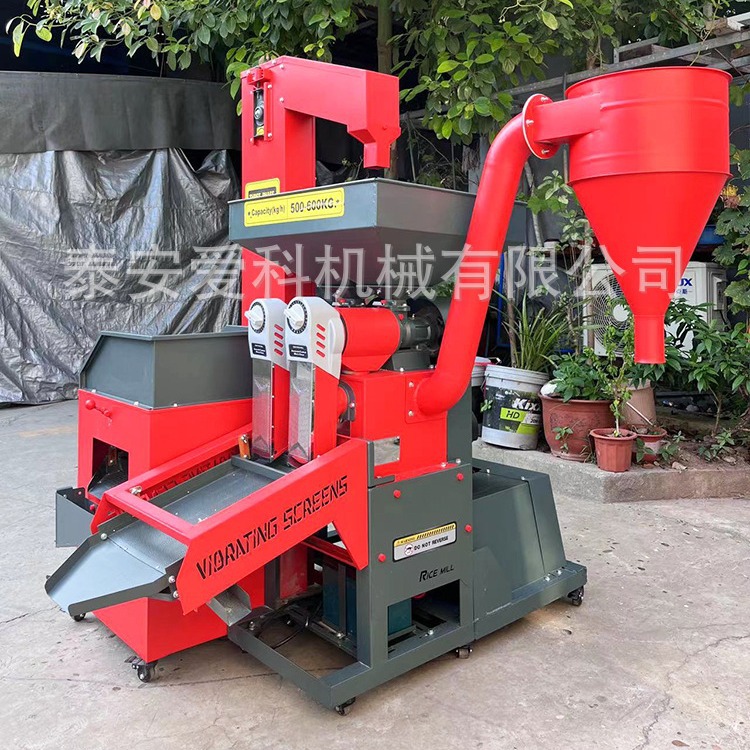 出口商用碾米机带提升机去沙去石头碾米机三相电电机带水稻脱皮机